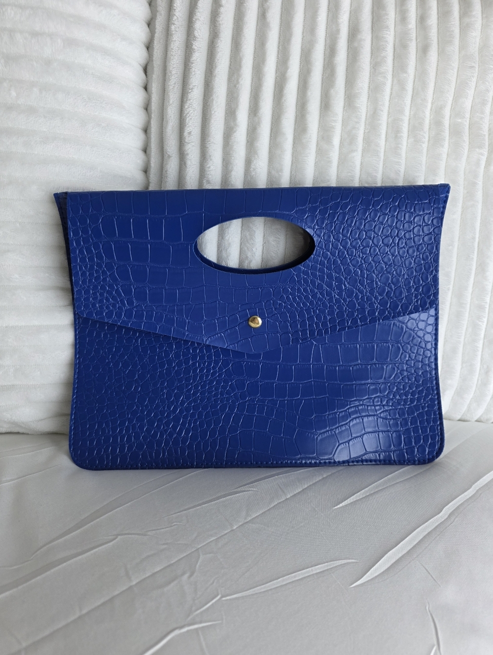 Blue Flat Handbag